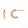 Sapphire Row Hoop Earrings setting in 14K Rose Gold, shown with a center stone (sold separately)