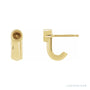 Sapphire Row Solitaire J-Hoop Earrings setting in 14K Yellow Gold, shown with a center stone (sold separately)
