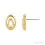 Sapphire Row Solitaire Earrings setting in 14K Yellow Gold, shown with a center stone (sold separately)