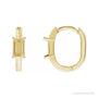 Sapphire Row Solitaire Hoop Earrings setting in 14K Yellow Gold, shown with a center stone (sold separately)