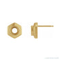 Sapphire Row Bezel-Set Solitaire Stud Earrings setting in 14K Yellow Gold, shown with a center stone (sold separately)