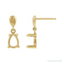 Sapphire Row Pear 4-Prong Claw Drop Earrings setting in 14K Yellow Gold, shown with a center stone (sold separately)