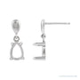 Sapphire Row Pear 4-Prong Claw Drop Earrings setting in Platinum, shown with a center stone (sold separately)
