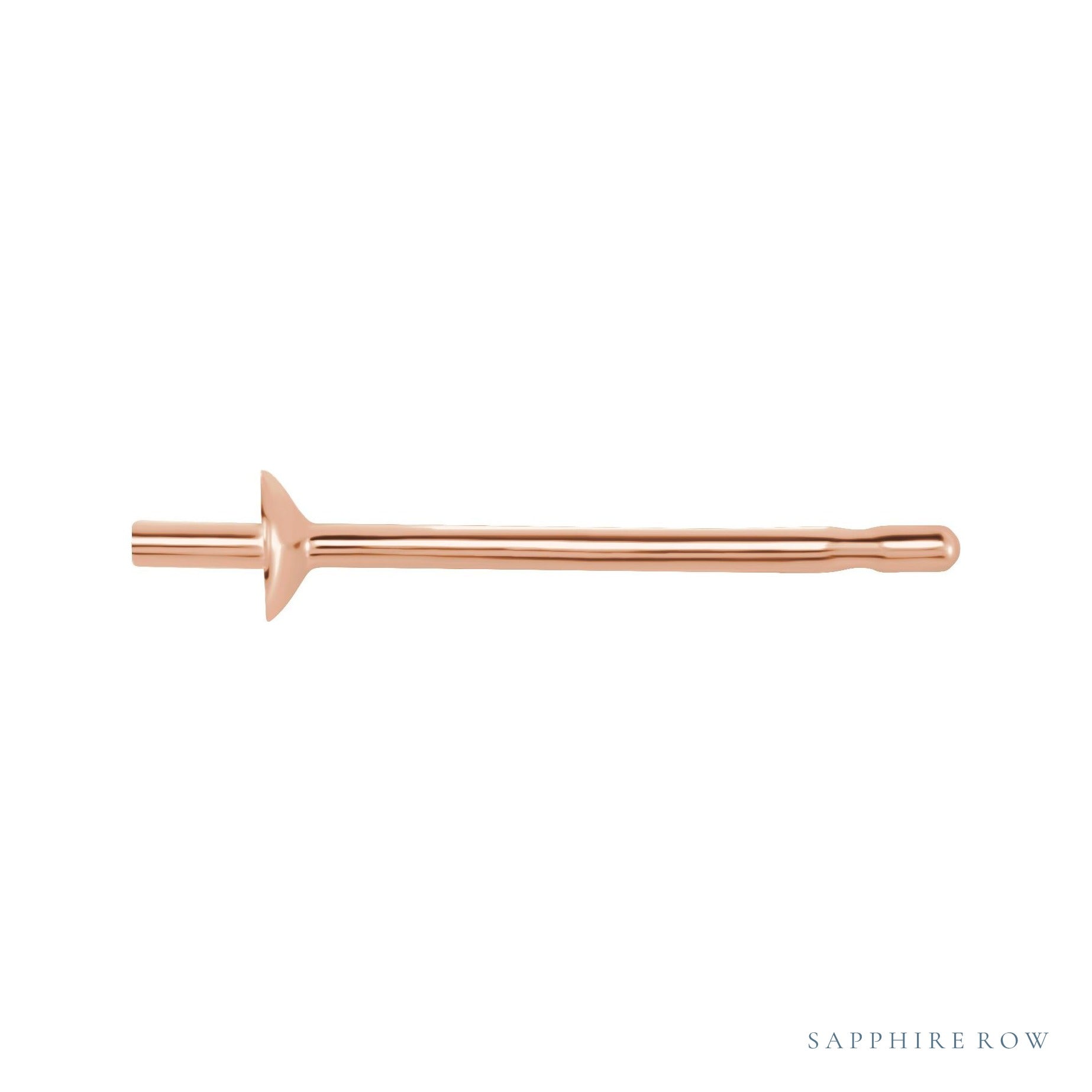 Sapphire Row Pearl Earrings setting in 14K Rose Gold, shown without a pearl (pearl sold separately)