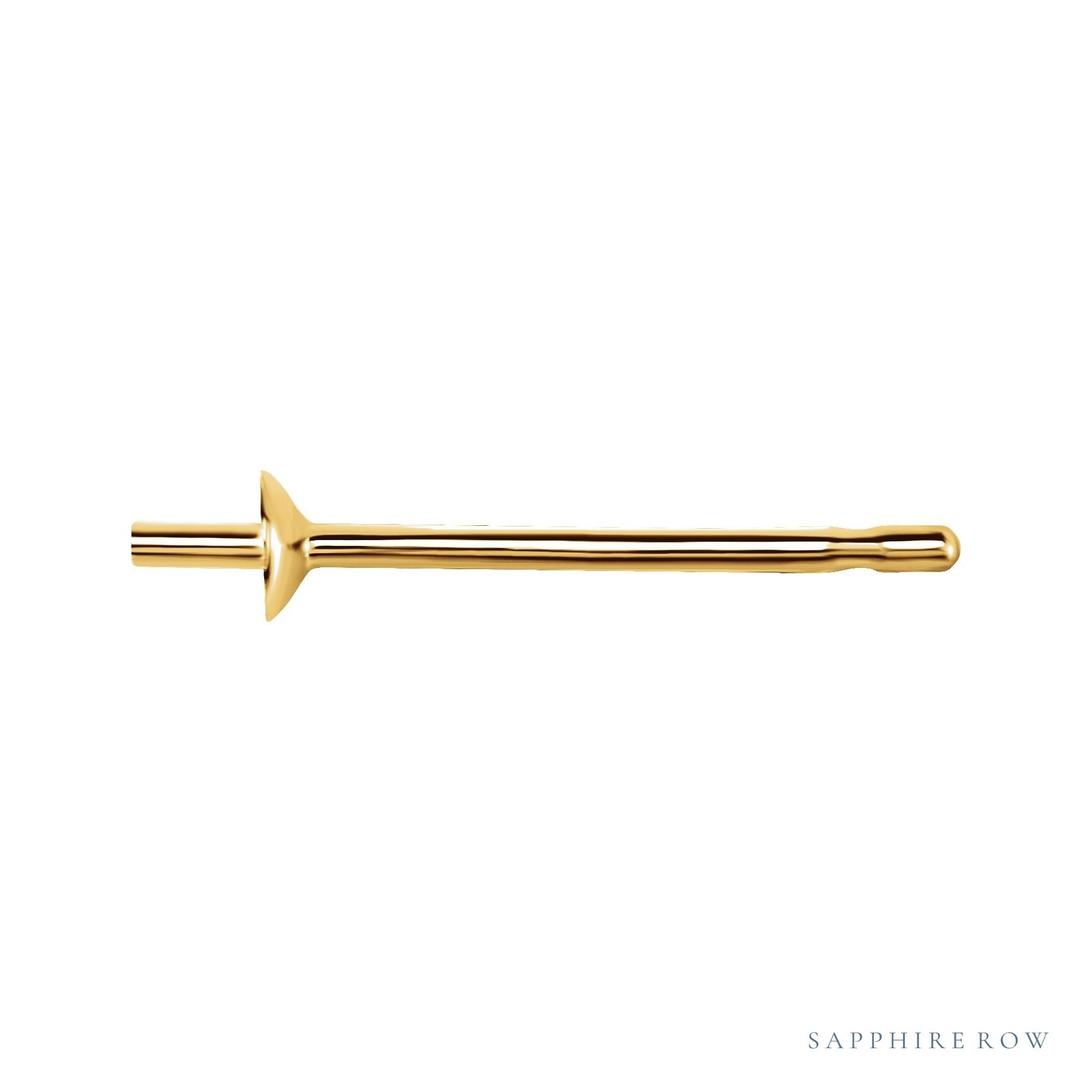 Sapphire Row Pearl Earrings setting in 14K Yellow Gold, shown without a pearl (pearl sold separately)