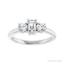 Sapphire Row Emerald Three-Stone Engagement Ring — Choose Your Side Stones setting in 14K White Gold, shown with a center stone and matched side stones (all sold separately)