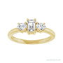 Sapphire Row Emerald Three-Stone Engagement Ring — Choose Your Side Stones setting in 14K Yellow Gold, shown with a center stone and matched side stones (all sold separately)