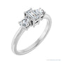 Sapphire Row Emerald Three-Stone Engagement Ring — Choose Your Side Stones setting in Platinum, shown with a center stone and matched side stones (all sold separately) — three-quarter view
