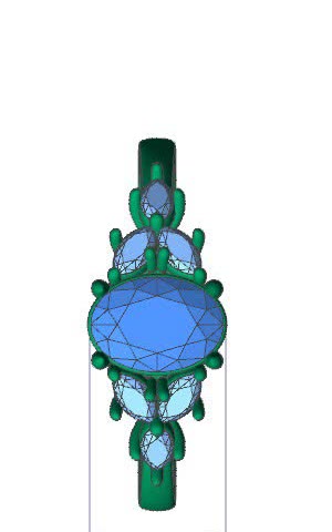 CAD drawing of the ring from above with its measurements