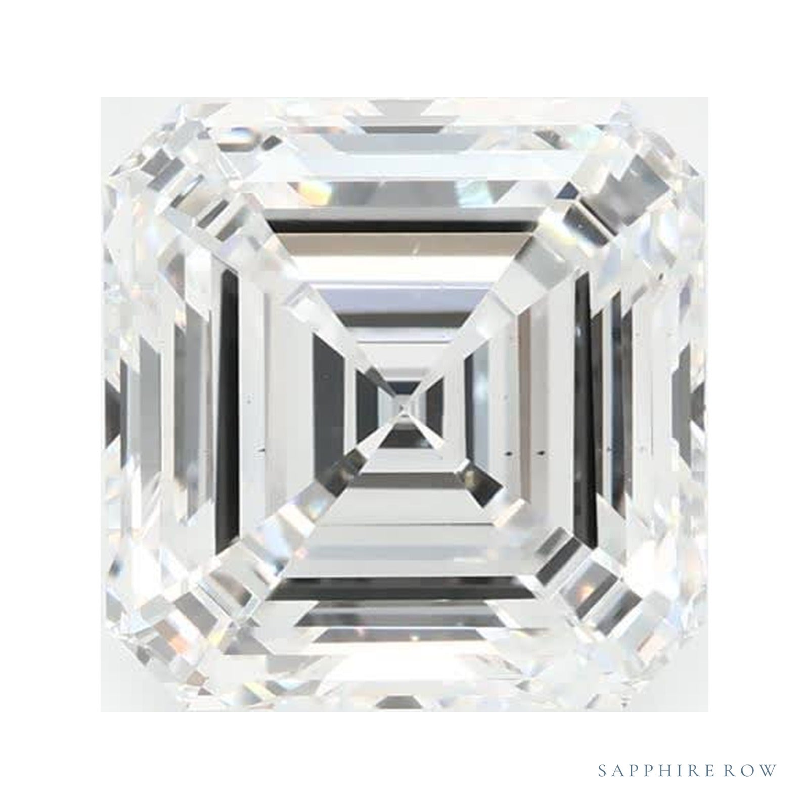 2.84 ct Asscher Lab-Grown Diamond – E VS2 — Sapphire Row · cut · cut2 · cut3 · cut4