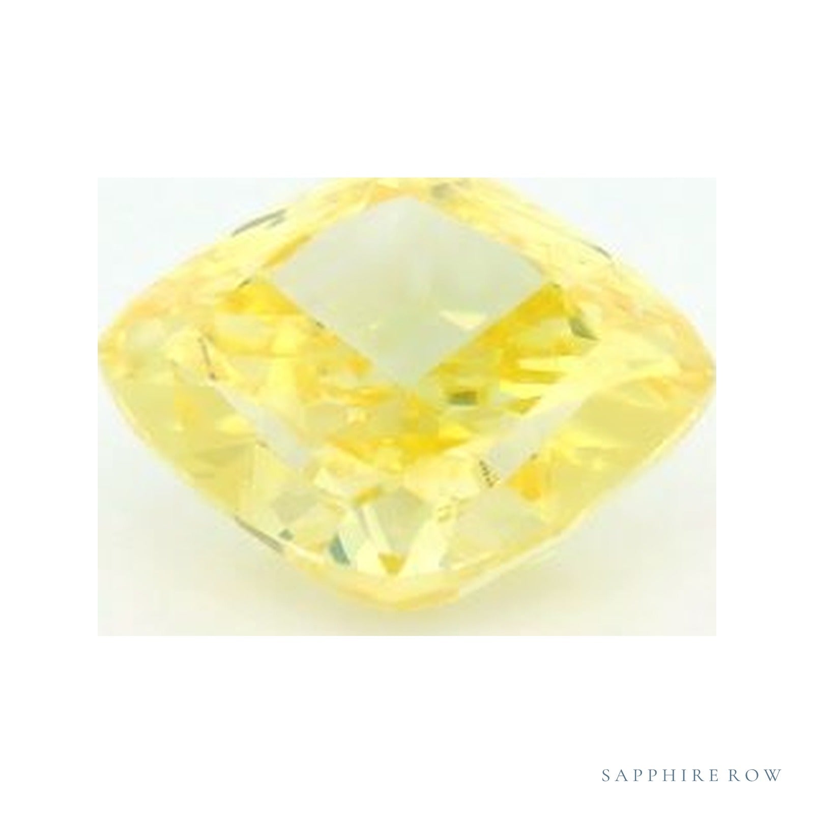1.78 ct lab-grown fancy vivid yellow diamond, cushion cut | Sapphire Row · cut4