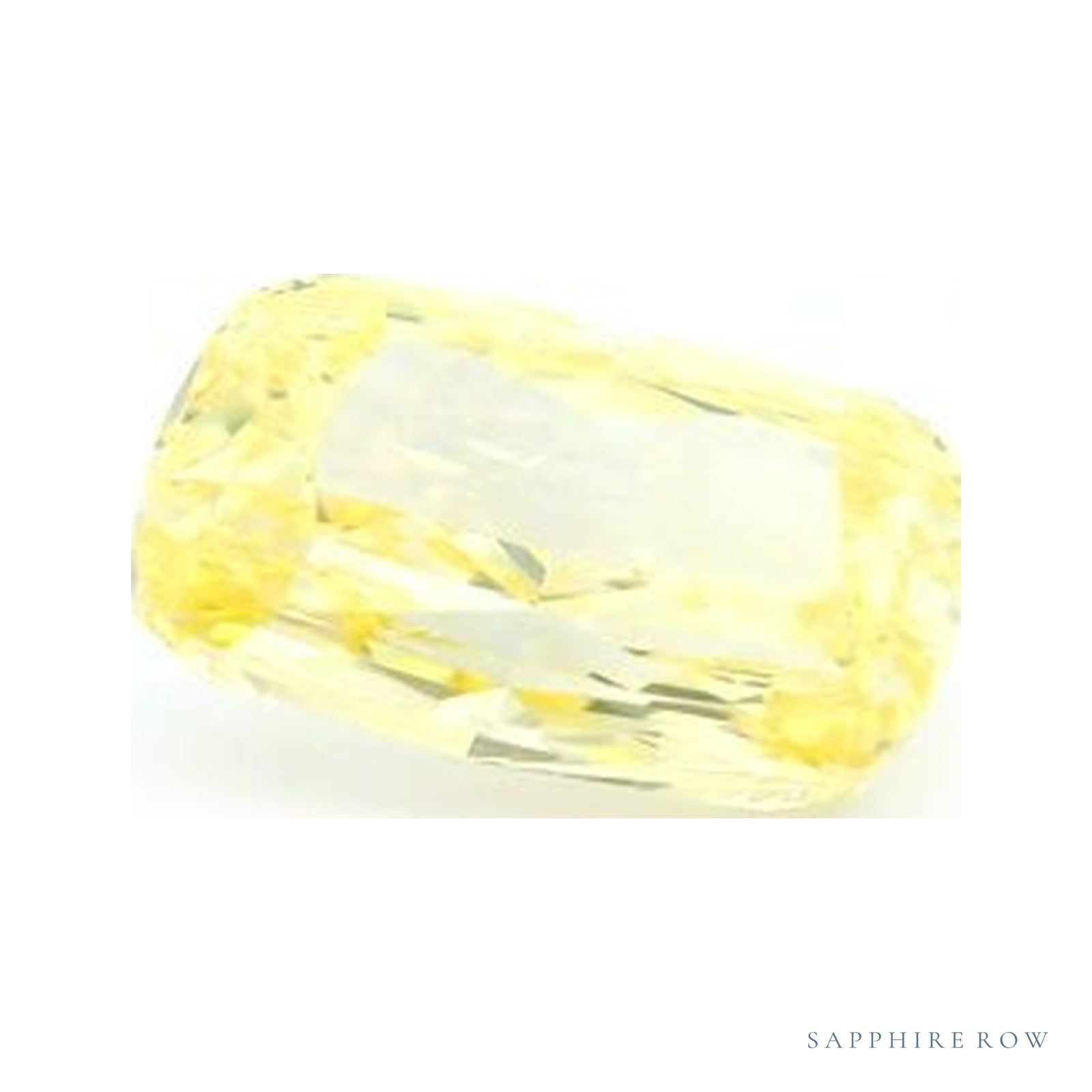 1.71 ct lab-grown fancy intense yellow diamond, elongated cushion cut | Sapphire Row · cut4