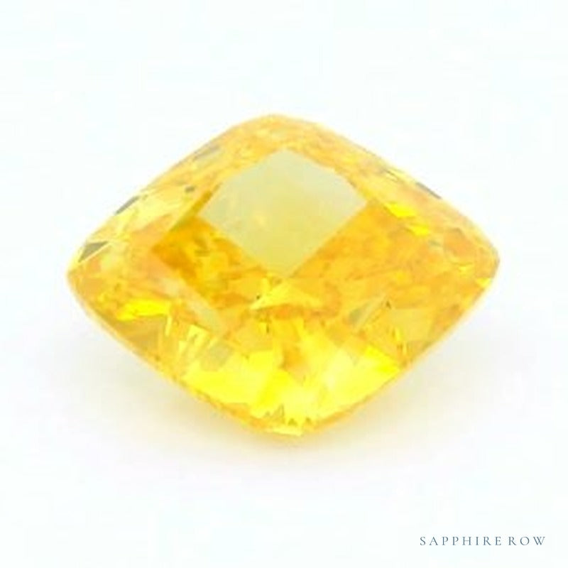 1.22 ct lab-grown fancy vivid yellow diamond, cushion cut | Sapphire Row · cut7