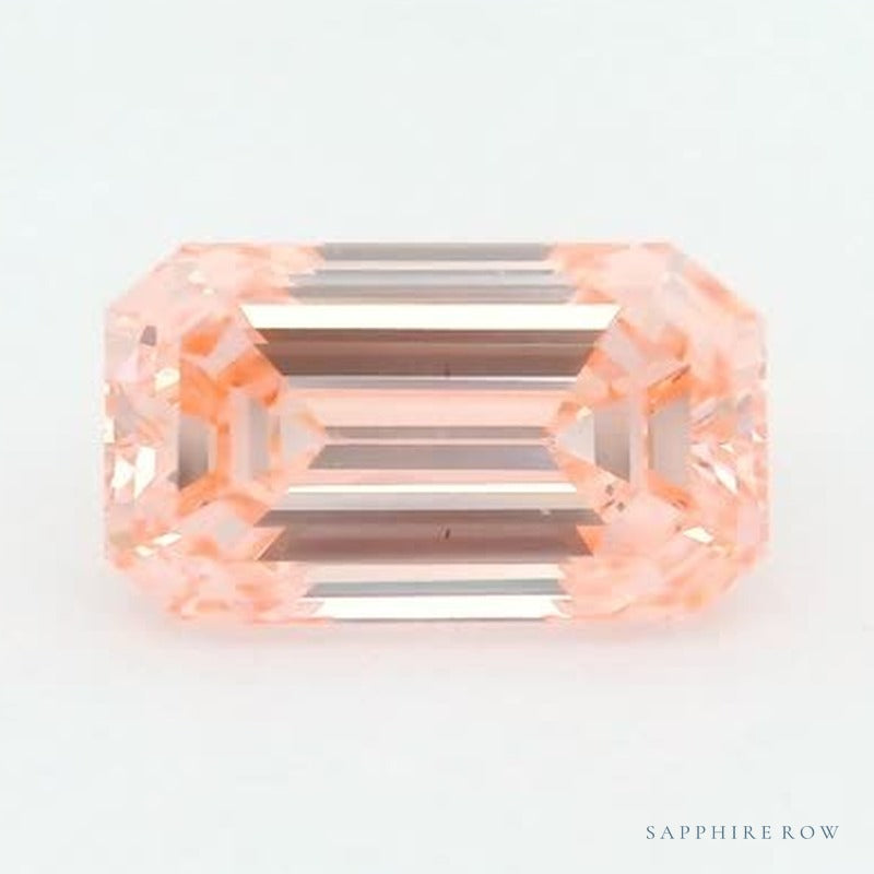 1.21 ct lab-grown fancy vivid pink diamond, emerald cut | Sapphire Row · cut6