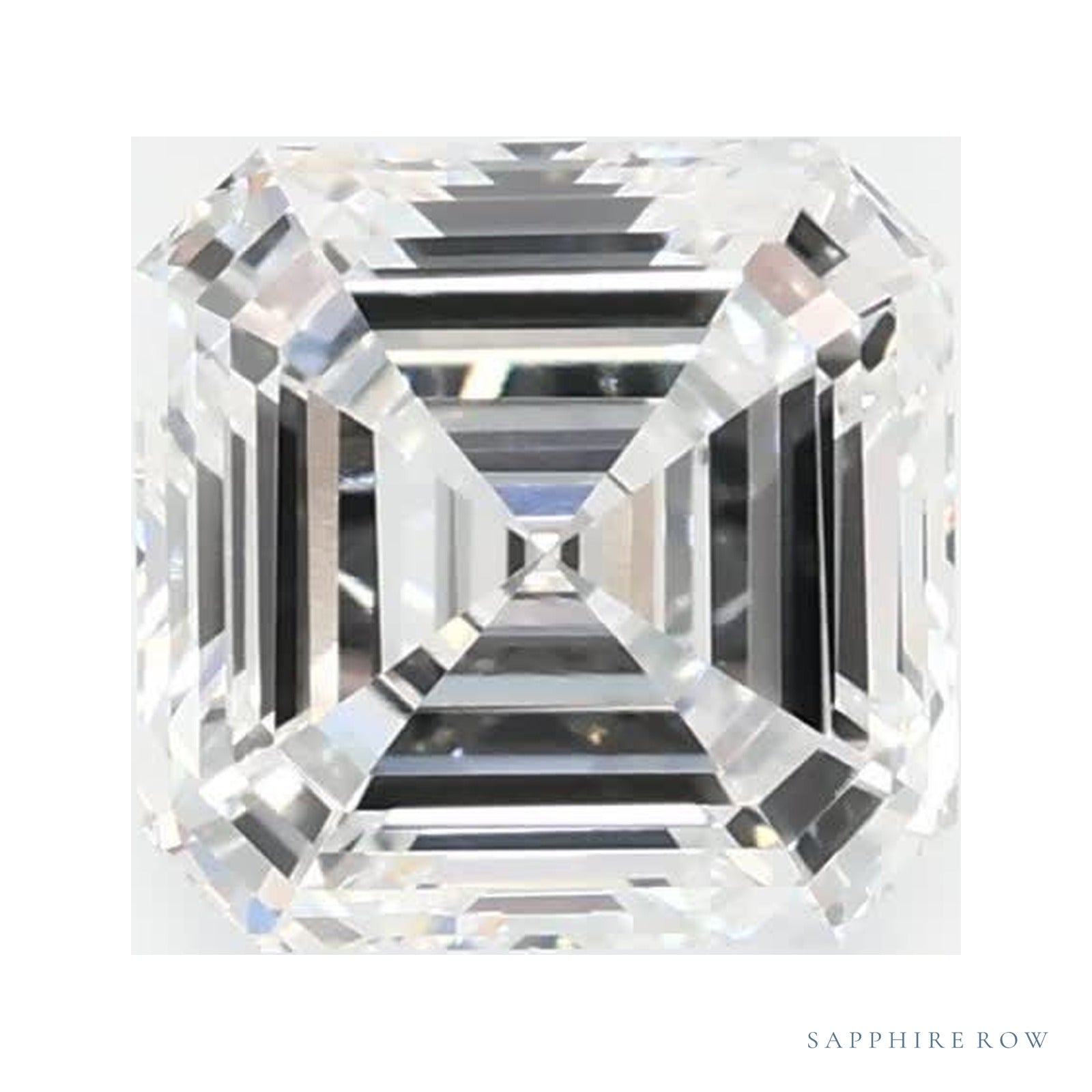 1.09 ct Asscher Lab-Grown Diamond – E VVS2 — Sapphire Row · cut · cut3 · cut4