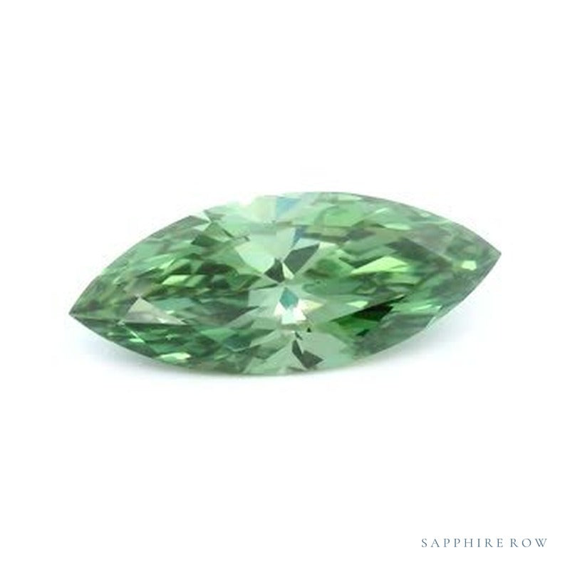 1.00 ct lab-grown fancy vivid green diamond, marquise cut | Sapphire Row · cut7