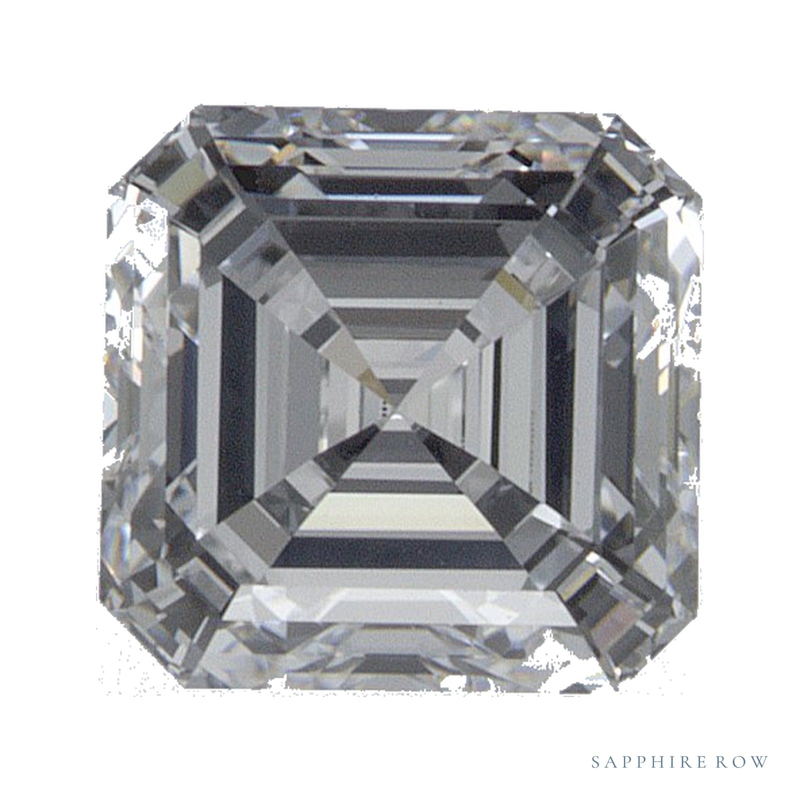 0.95 ct Asscher Lab-Grown Diamond – D VVS2 — Sapphire Row · cut · cut3 · cut4