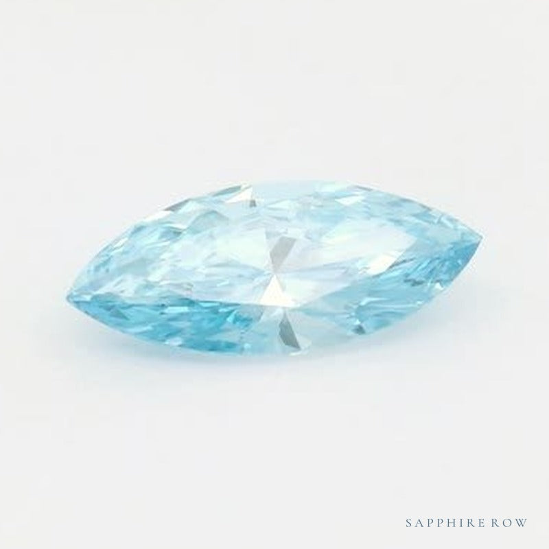0.80 ct lab-grown fancy vivid blue diamond, marquise cut | Sapphire Row · cut7