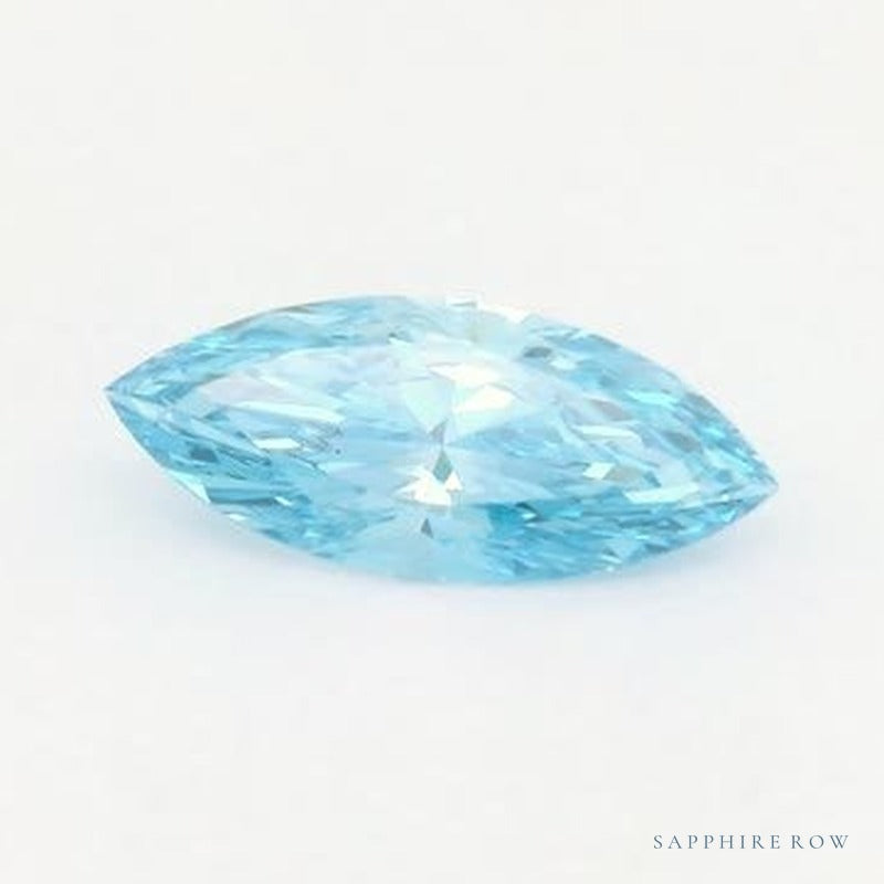 0.80 ct lab-grown fancy vivid blue diamond, marquise cut | Sapphire Row · cut7