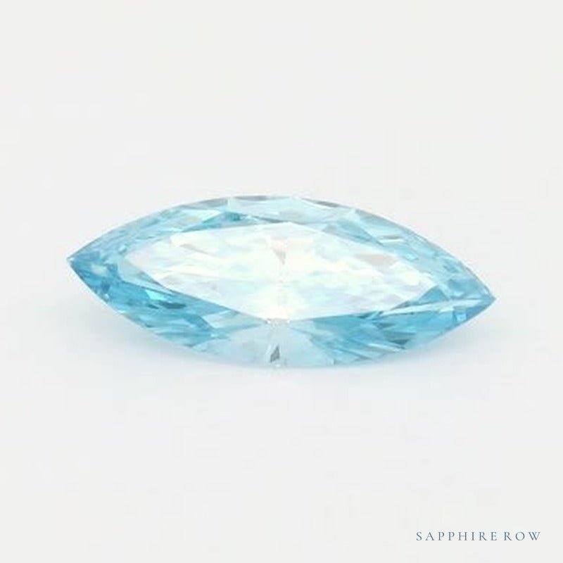 0.75 ct lab-grown fancy vivid blue diamond, marquise cut | Sapphire Row · cut7