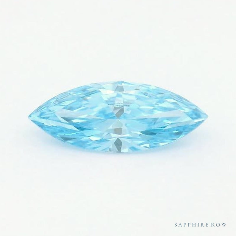 0.70 ct lab-grown fancy vivid blue diamond, marquise cut | Sapphire Row · cut7
