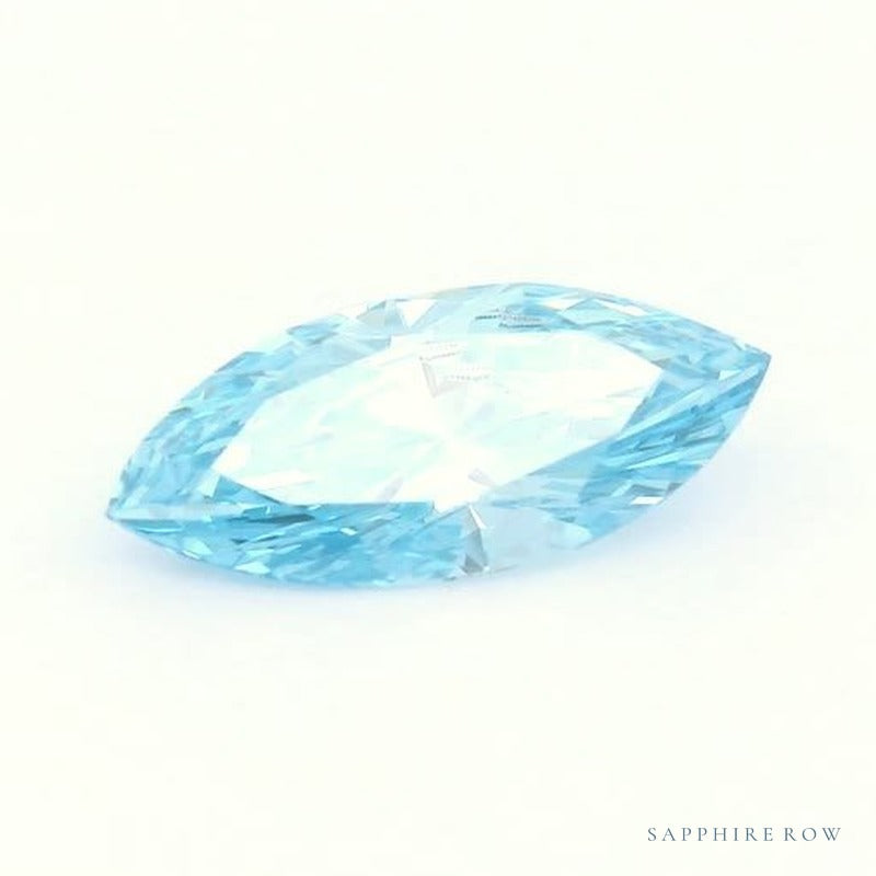 0.64 ct lab-grown fancy vivid blue diamond, marquise cut | Sapphire Row · cut7