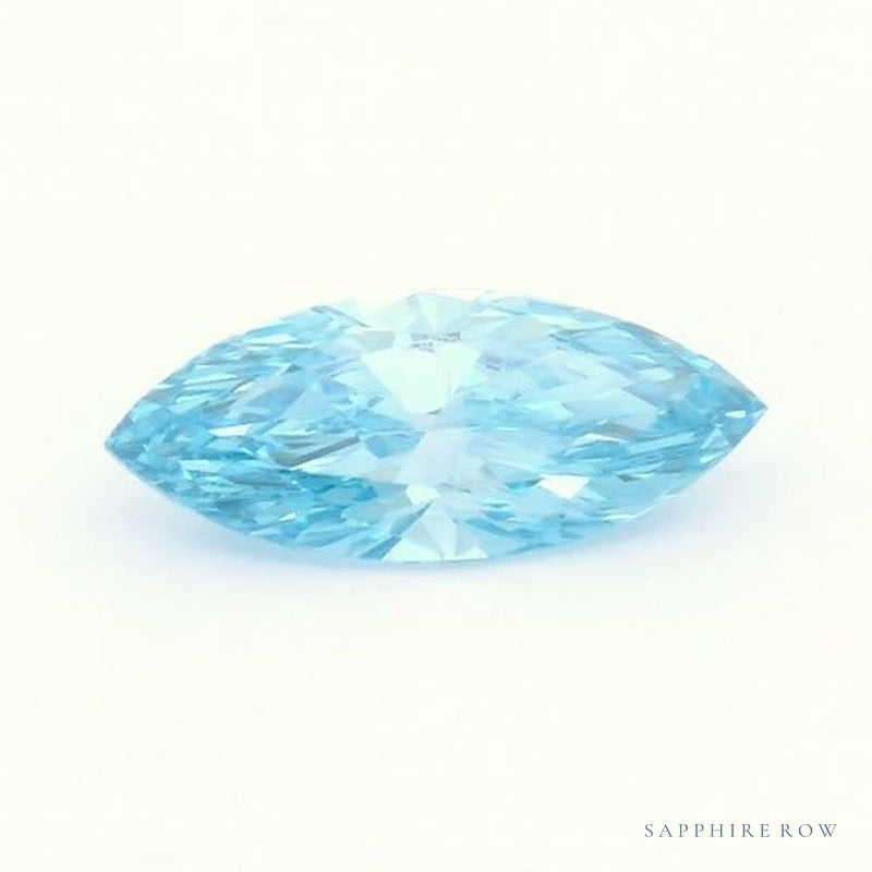 0.62 ct lab-grown fancy vivid blue diamond, marquise cut | Sapphire Row · cut7