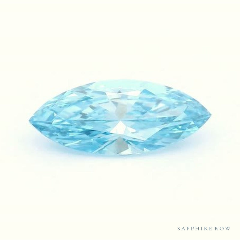 0.62 ct lab-grown fancy vivid blue diamond, marquise cut | Sapphire Row · cut7