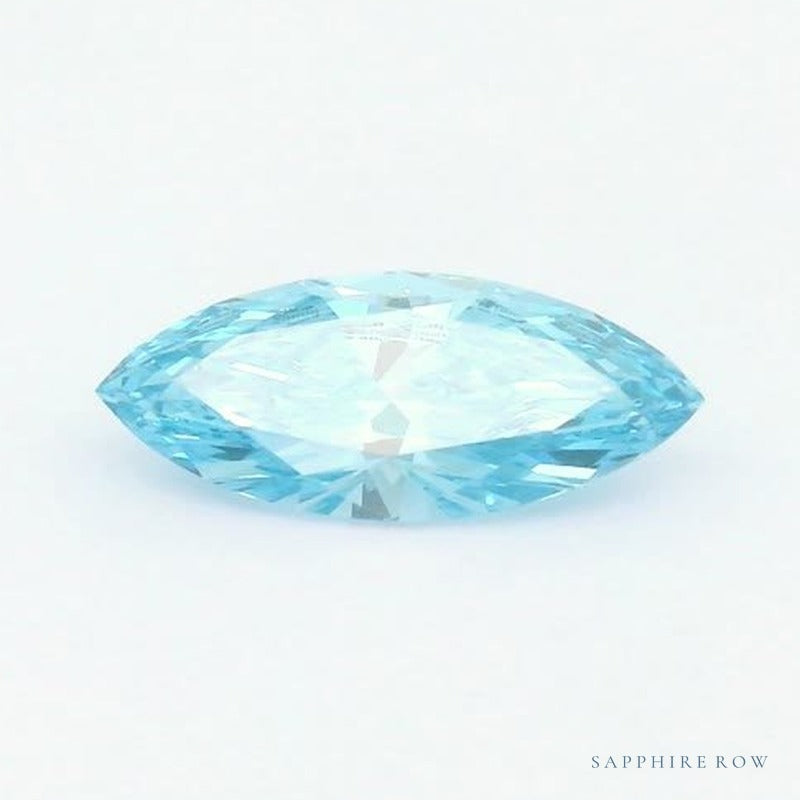 0.60 ct lab-grown fancy vivid blue diamond, marquise cut | Sapphire Row · cut7