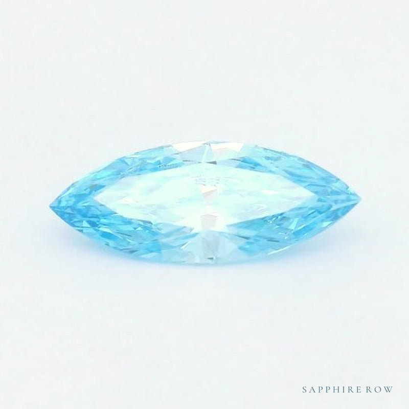 0.60 ct lab-grown fancy vivid blue diamond, marquise cut | Sapphire Row · cut7