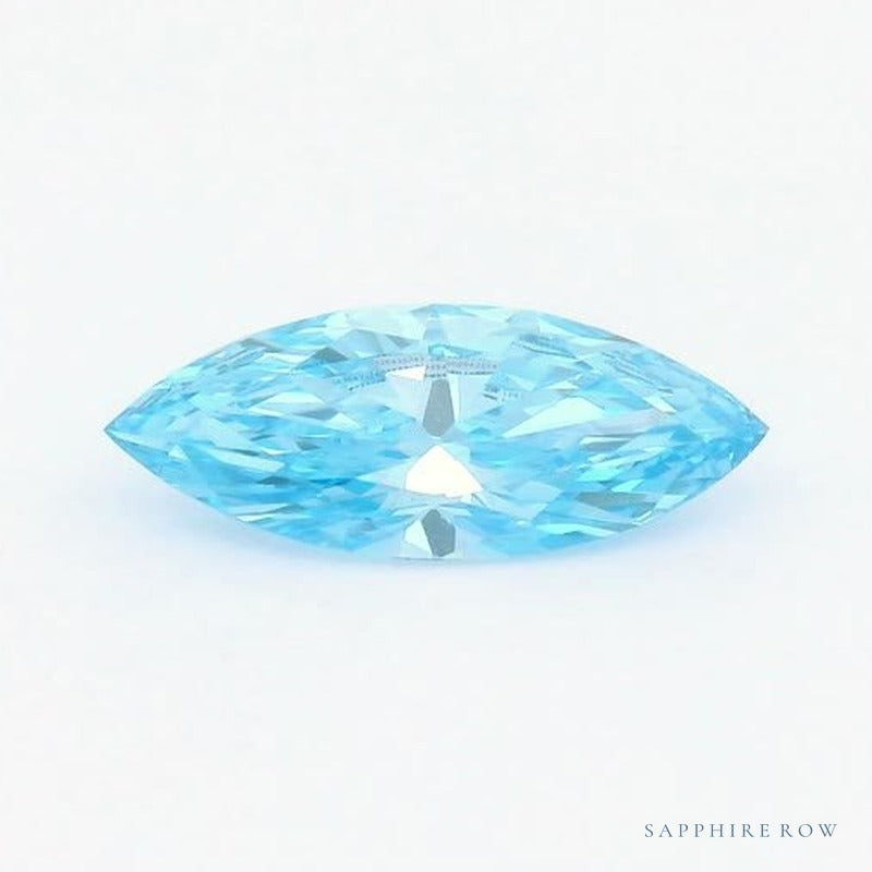 0.59 ct lab-grown fancy vivid blue diamond, marquise cut | Sapphire Row · cut7