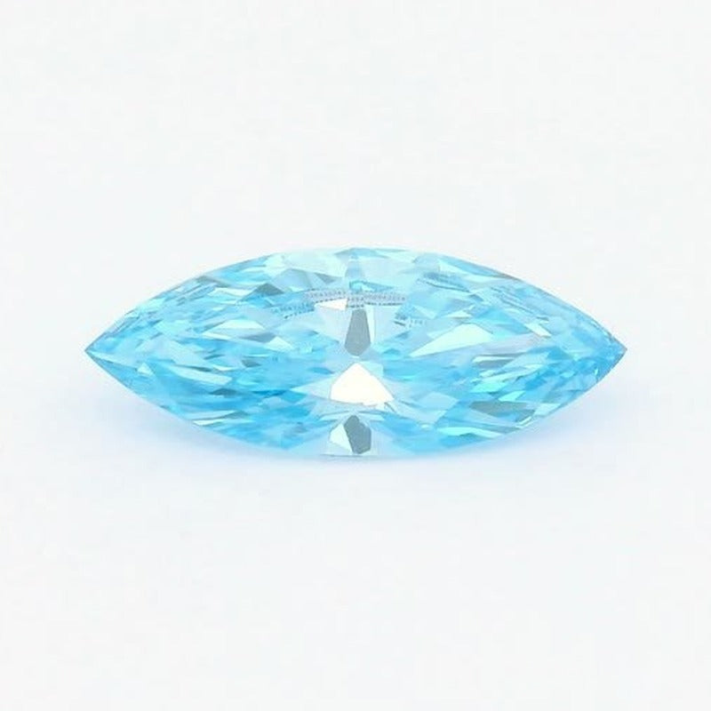 0.59 ct lab-grown fancy vivid blue diamond, marquise cut | Sapphire Row · cut7