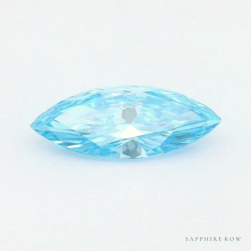 0.59 ct lab-grown fancy vivid blue diamond, marquise cut | Sapphire Row · cut7