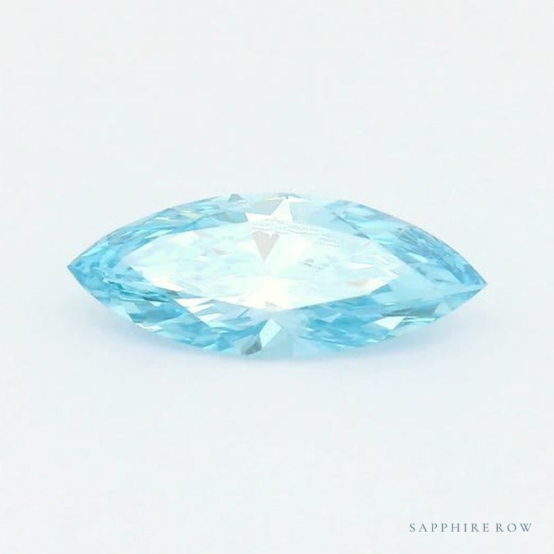 0.56 ct lab-grown fancy vivid blue diamond, marquise cut | Sapphire Row · cut7