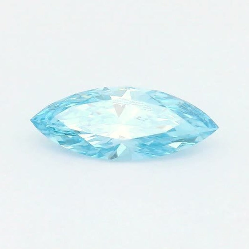 0.56 ct lab-grown fancy vivid blue diamond, marquise cut | Sapphire Row · cut7