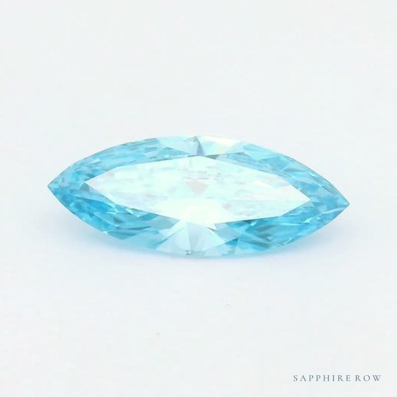 0.55 ct lab-grown fancy vivid blue diamond, marquise cut | Sapphire Row · cut7