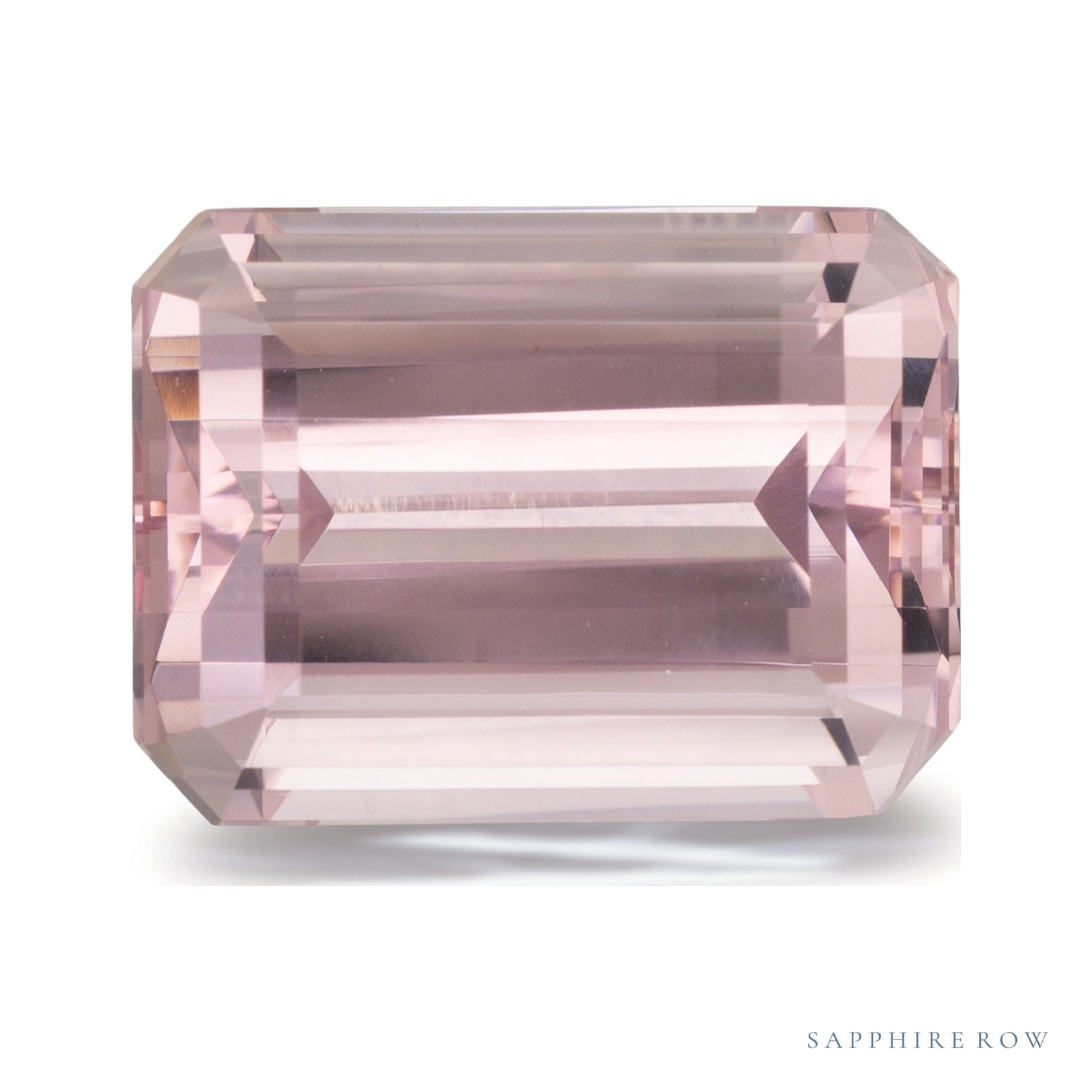 11.71 ct natural pink morganite from Nigeria, emerald cut | Sapphire Row · cut7