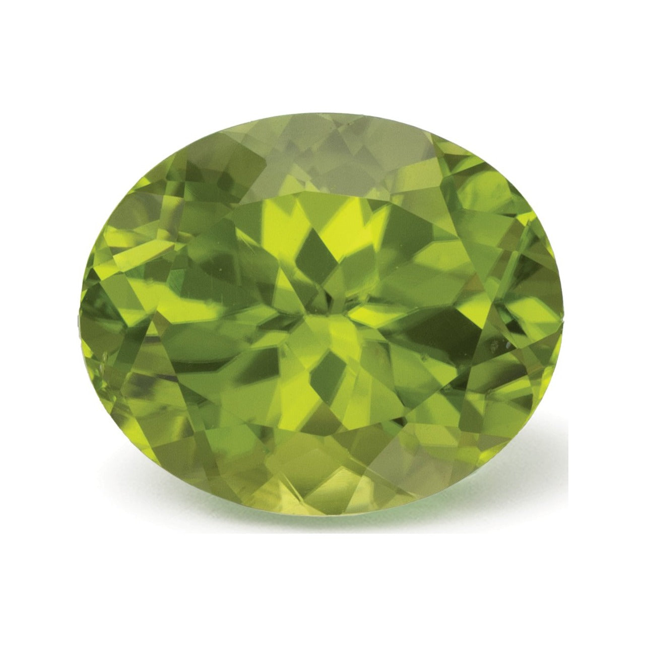 5.88 ct natural green peridot from China, oval cut | Sapphire Row · cut7