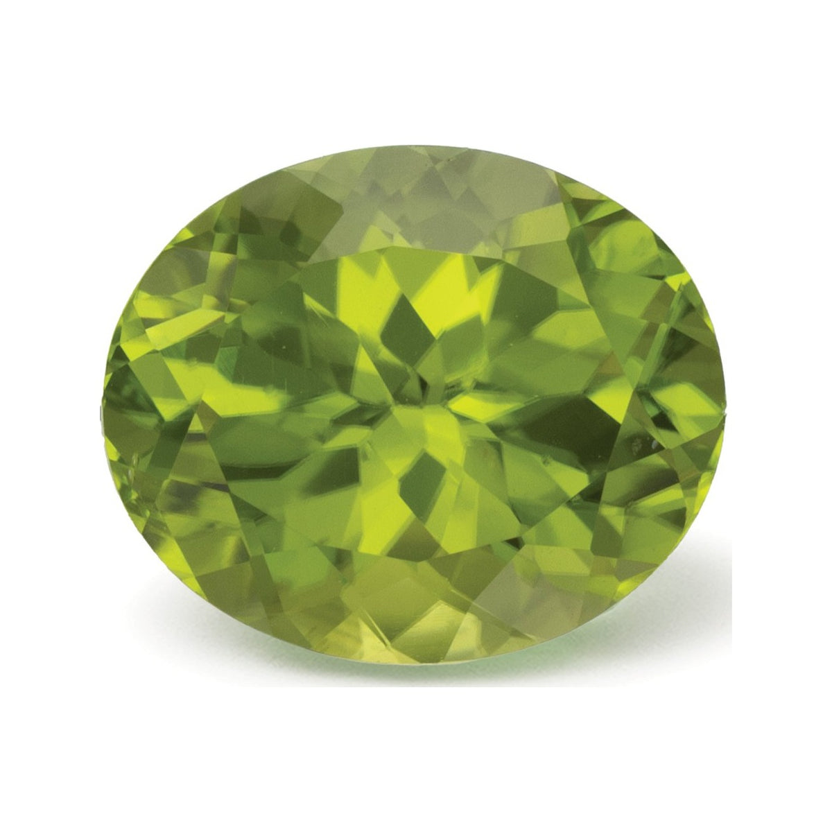 5.88 ct natural green peridot from China, oval cut | Sapphire Row · cut7