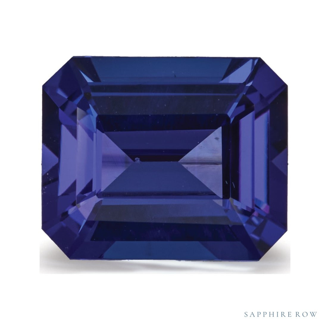 4.96 ct natural blue tanzanite from Tanzania, emerald cut | Sapphire Row · cut7