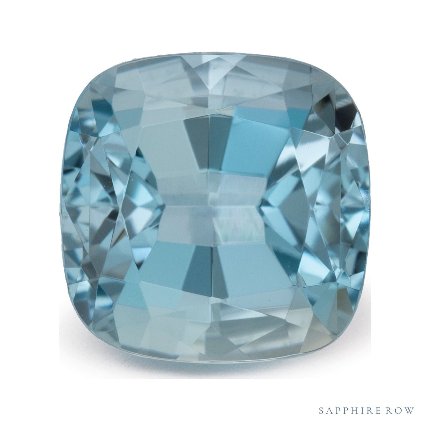 4.27 ct natural blue aquamarine from Mozambique, cushion cut | Sapphire Row · cut6