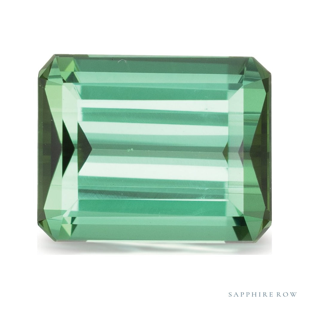 3.75 ct natural green tourmaline from Mozambique, emerald cut | Sapphire Row · cut4 · cut5