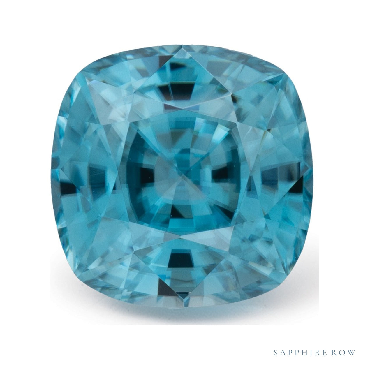 3.85 ct natural blue zircon from Cambodia, cushion cut | Sapphire Row · cut7