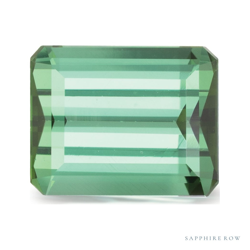 3.74 ct natural green tourmaline from Mozambique, emerald cut | Sapphire Row · cut4 · cut5