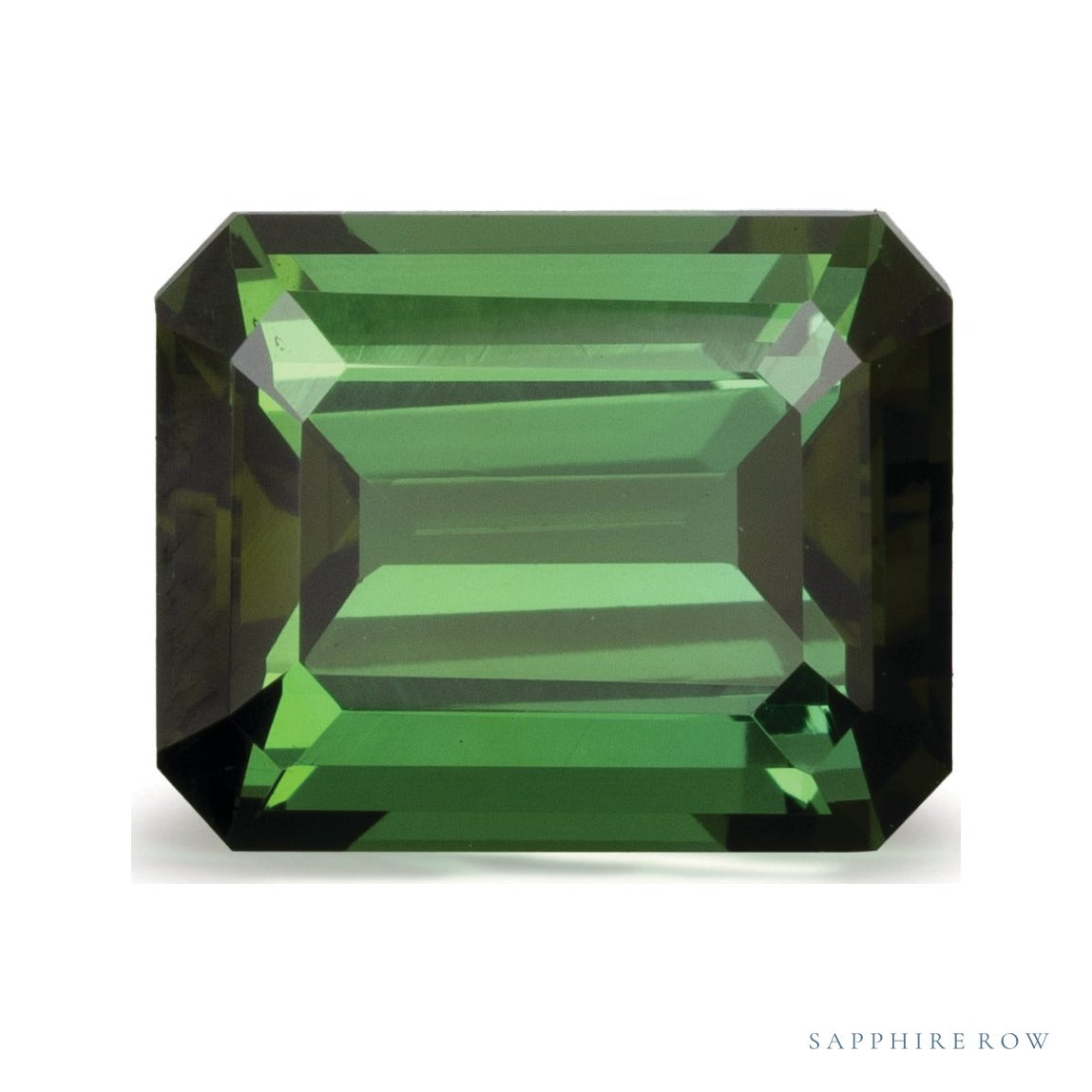 3.58 ct natural green tourmaline from Nigeria, emerald cut | Sapphire Row · cut4 · cut5