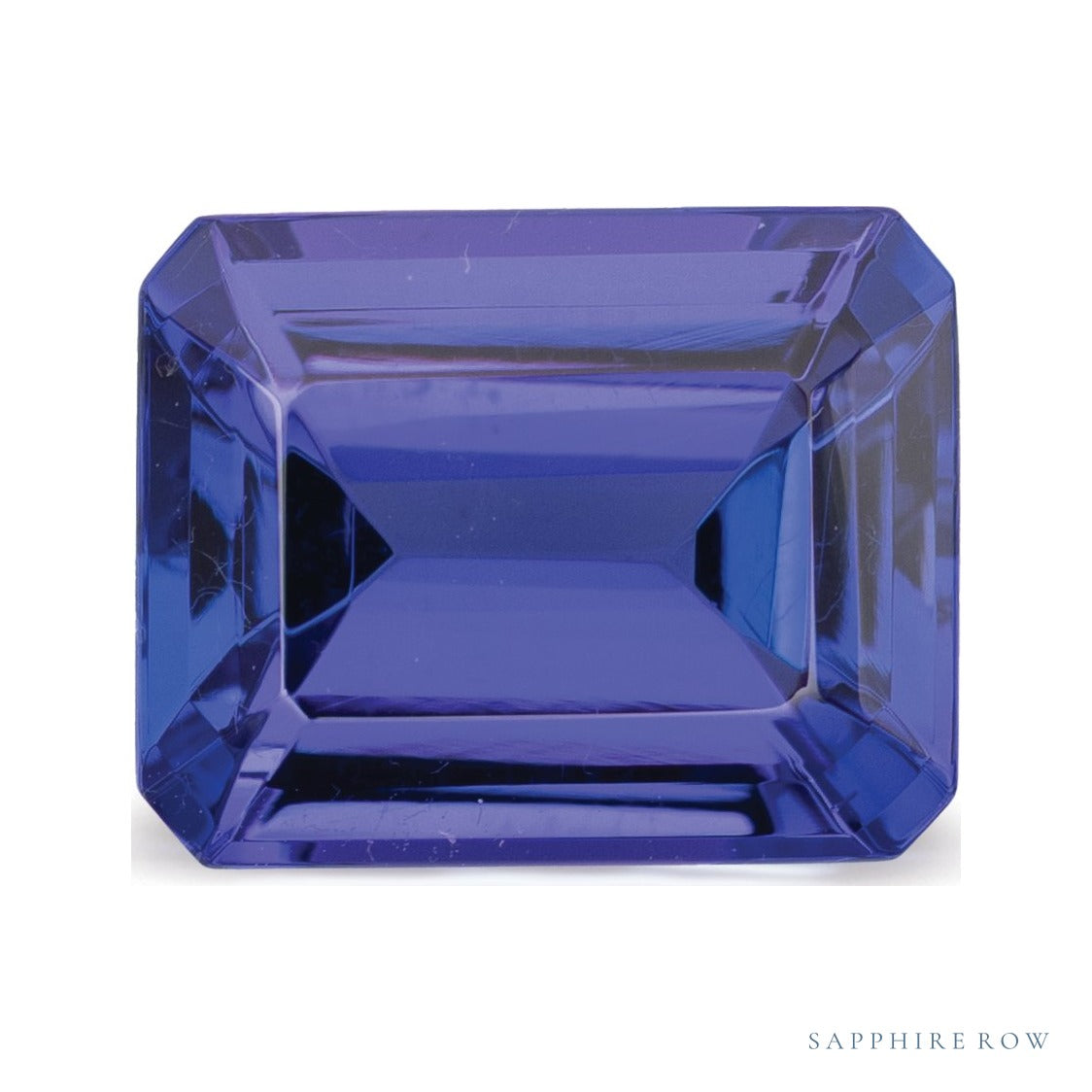 3.45 ct natural blue tanzanite from Tanzania, emerald cut | Sapphire Row · cut6