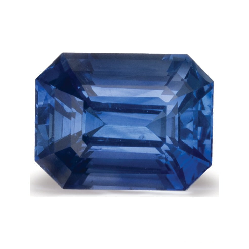 3.45 ct natural cornflower blue sapphire from Sri Lanka, emerald cut | Sapphire Row · cut7