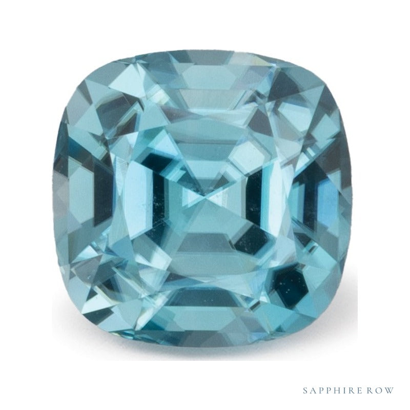 2.67 ct natural blue zircon from Cambodia, cushion cut | Sapphire Row · cut7