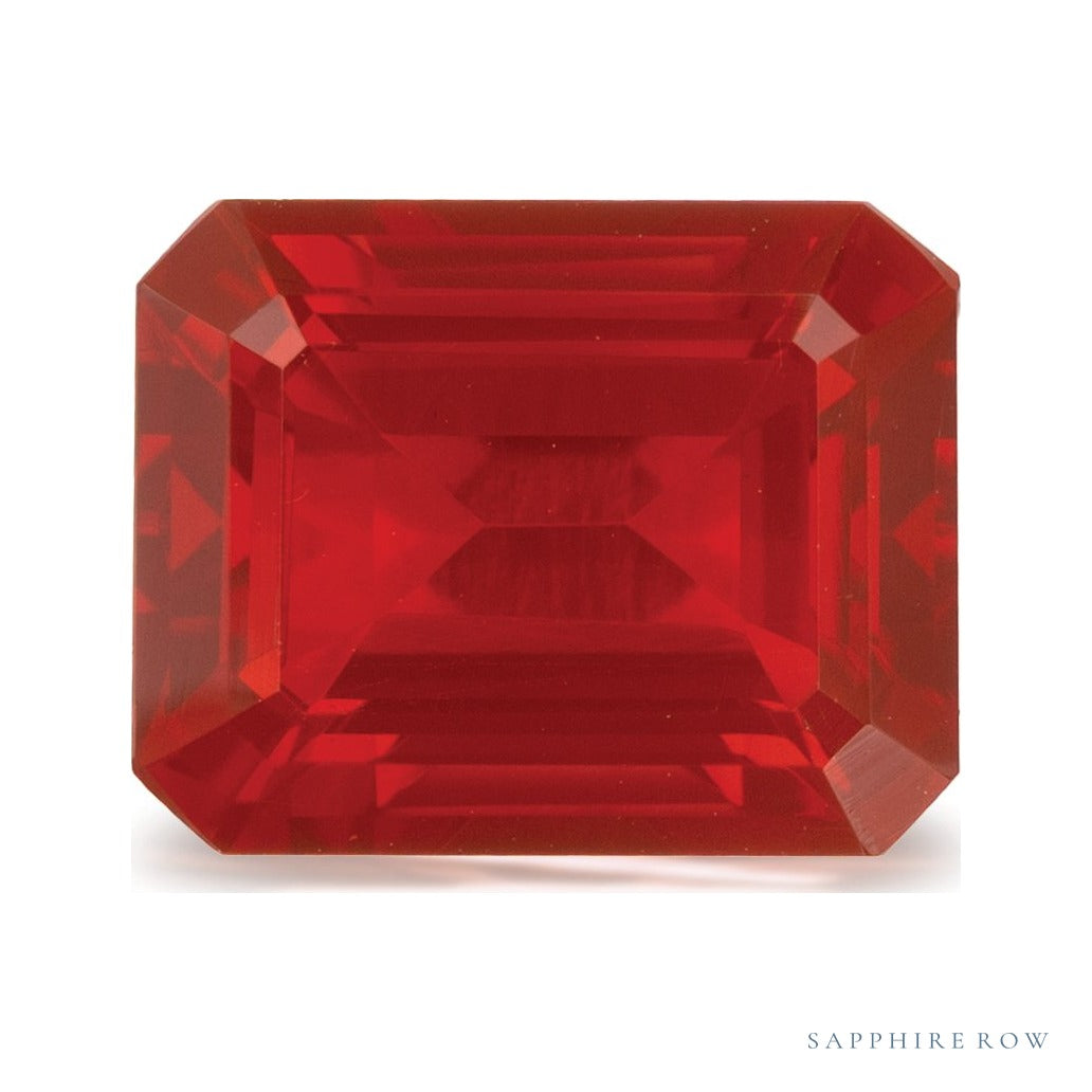 2.66 ct natural red opal from Mexico, emerald cut | Sapphire Row · cut6
