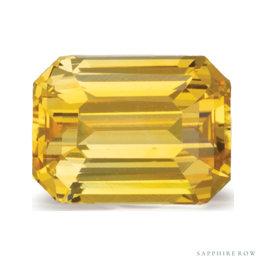 2.50 ct natural yellow sapphire from Sri Lanka, emerald cut | Sapphire Row · cut6